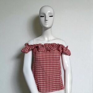 Peppermayo 🍓 Vintage-Inspired Gingham Off-Shoulder Blouse 6